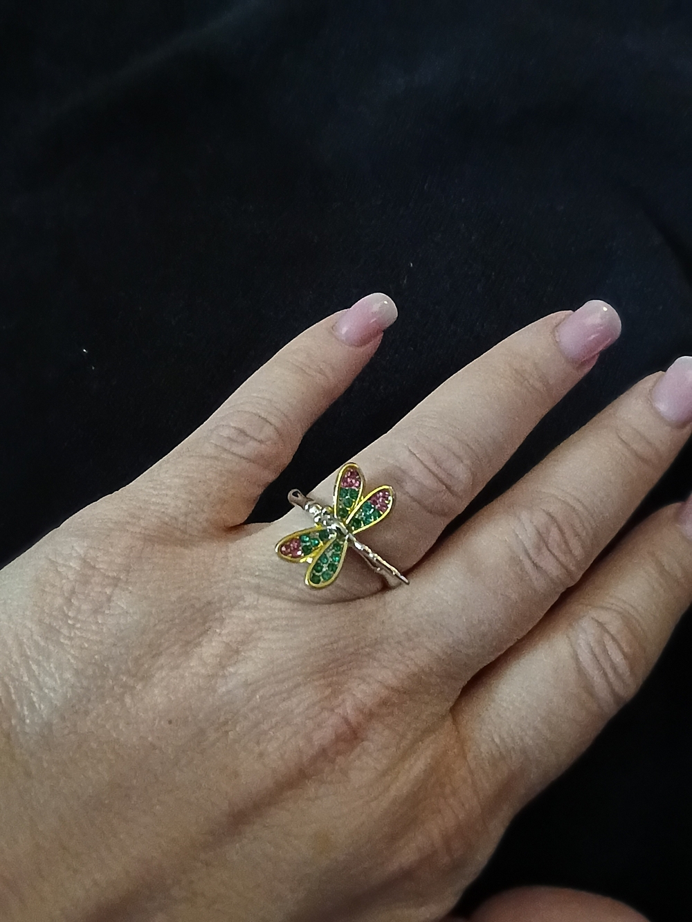 Dragonfly Multi-Color Crystal Ring - Women's Jewelry